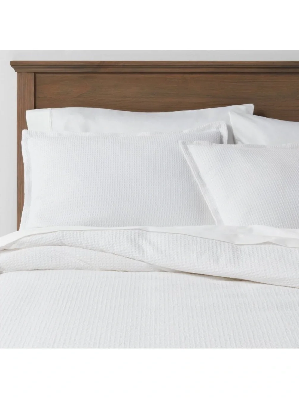 King Waffle Washed Waffle Weave Duvet Cover and Sham Set White - Threshold